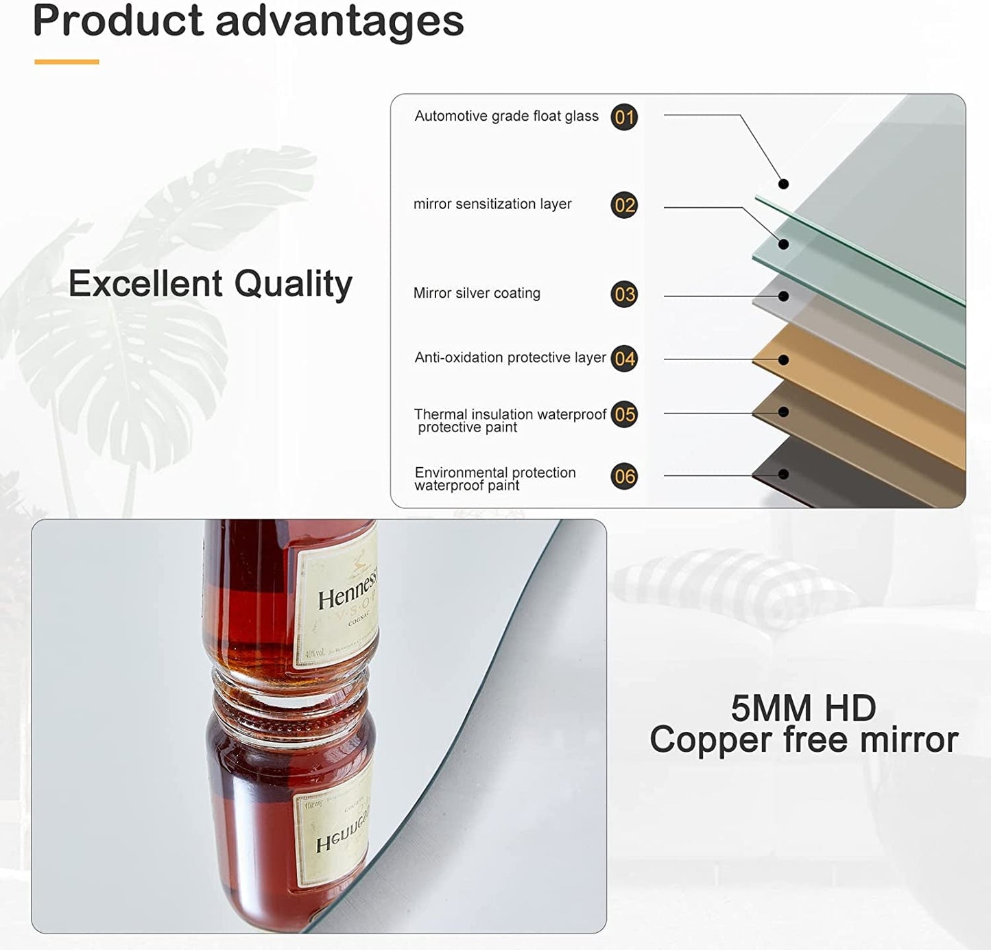 63x24 Inch Full Length Mirror | Flannel Wrapped Wooden Frame | Irregular Modern Wall Mirror