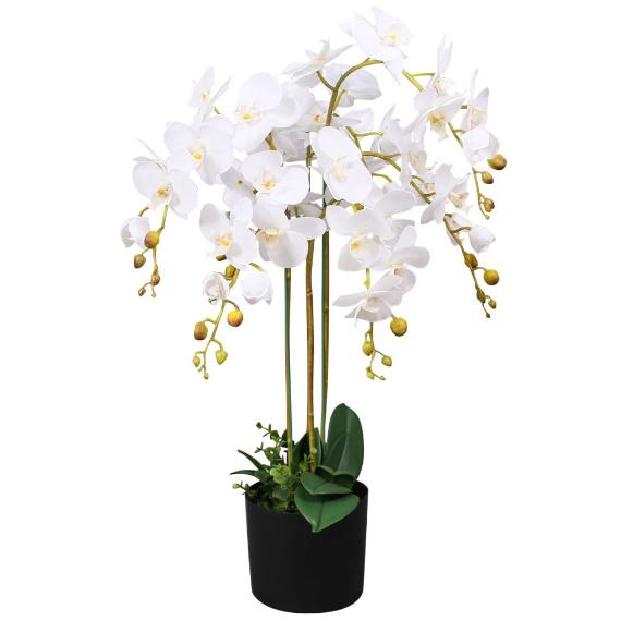 Lifelike Artificial Orchid Plant with Pot – 11.8" Pink