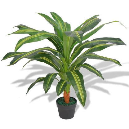 Lifelike Artificial Dracaena Plant with Pot – 35.4" Tall Green Indoor Decor