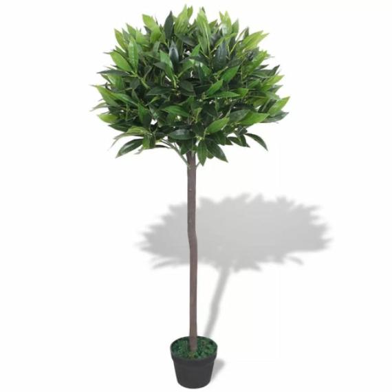 Lifelike Artificial Bay Tree with Pot – 49.2" Tall Green Indoor Plant