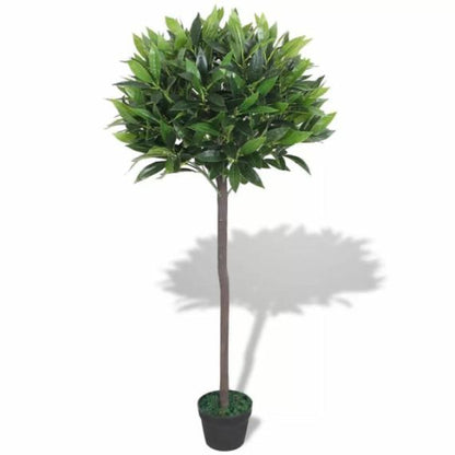 Lifelike Artificial Bay Tree with Pot – 49.2" Tall Green Indoor Plant