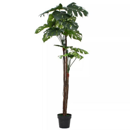 Lifelike Artificial Monstera Plant with Pot – 51.2" Tall