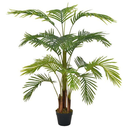 Lifelike Artificial Palm Plant with Pot – 27.6" Tall