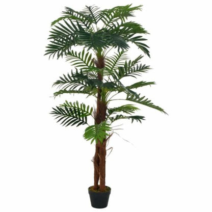 Lifelike Artificial Palm Plant with Pot – 27.6" Tall