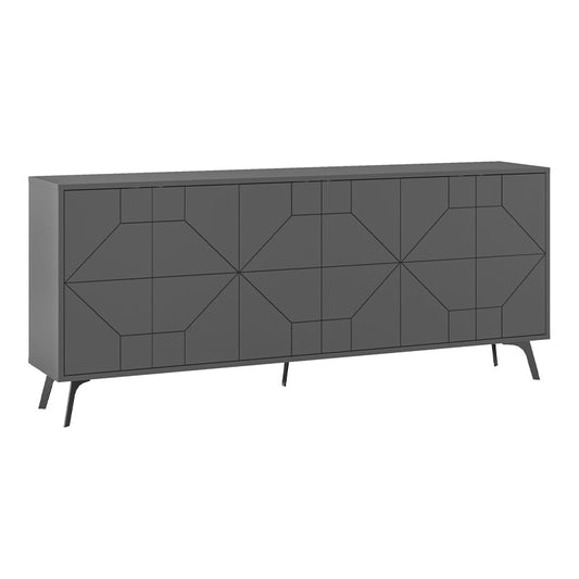 Anthracite Melamine | Triple Double-Leaf Cabinets