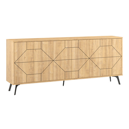 Natural Beech Melamine | Triple Double-Leaf Cabinets