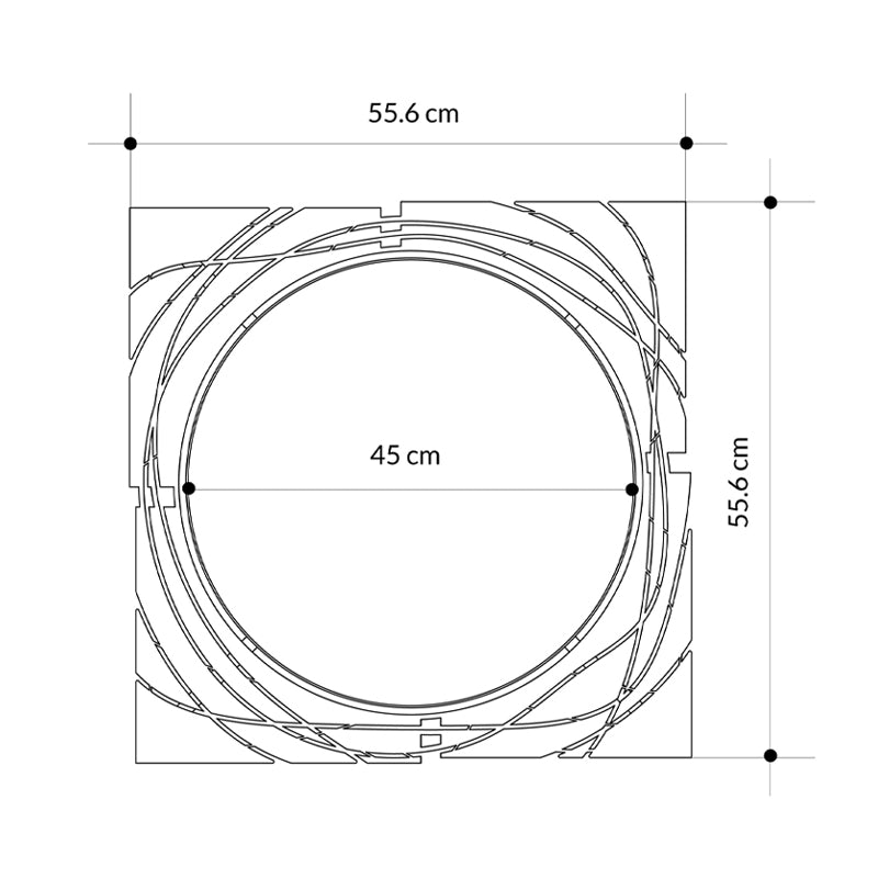 Elegant Square Wall Mirror with Black Metal Frame