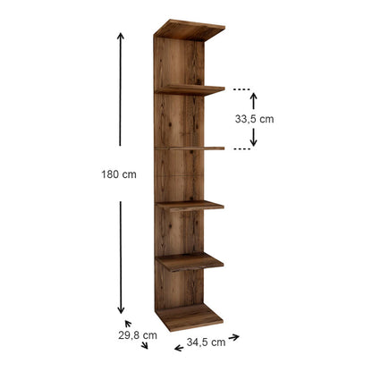 Wall Shelf | Smoked Walnut Melamine Bookcase