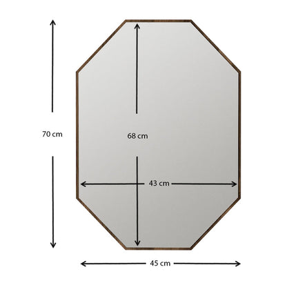 Wall Mirror in Walnut – Modern Melamine Frame 45x70 cm