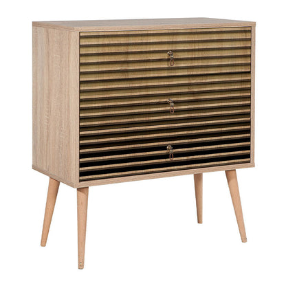 Chest of Drawers - Sonoma Melamine with Natural Wood Legs