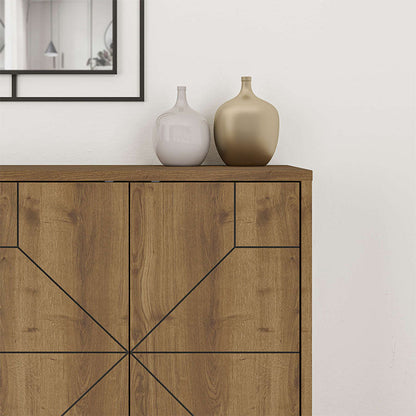 Light Brown – Modern Melamine Sideboard with Double-Leaf Cabinets