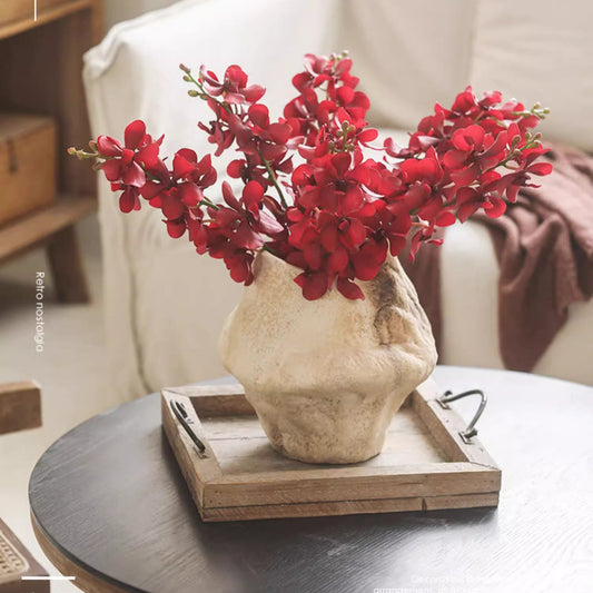 Single Vanda Orchid Stem – Handmade Silk Flower (24.4" Tall)