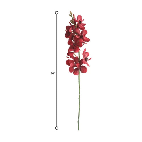 Single Vanda Orchid Stem – Handmade Silk Flower (24.4" Tall)