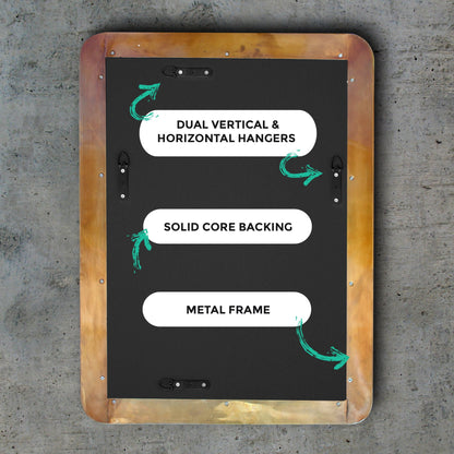 Gold Trimmed Rectangular Mirror: Elegant Bathroom Vanity Accent