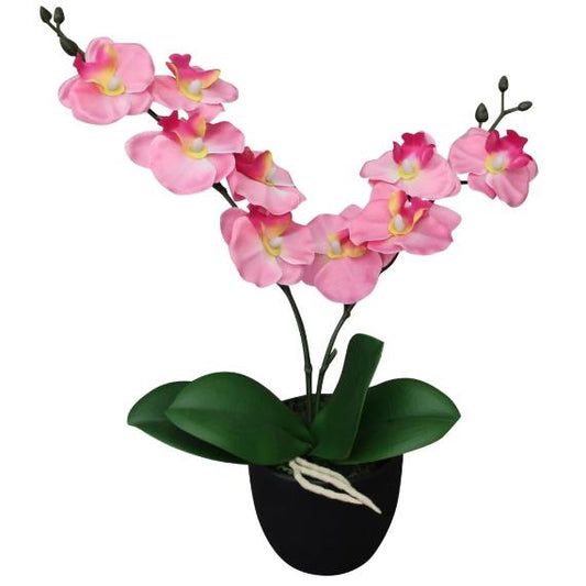 Lifelike Artificial Orchid Plant with Pot – 11.8" Pink