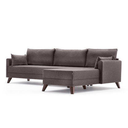 Right Corner Sofa | Brown Fabric