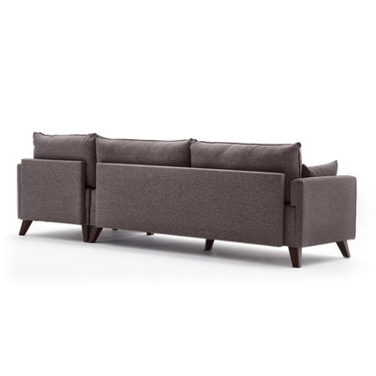 Right Corner Sofa | Brown Fabric