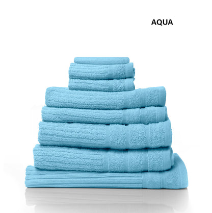 Royal Comfort Eden 100% Egyptian Cotton 8-Piece Luxury Towel Set - 600GSM, Ultra-Soft & Absorbent