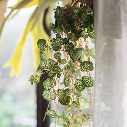 Artificial Begonia Leaf Hanging Vine – Handmade Faux Greenery (27.6" Long)