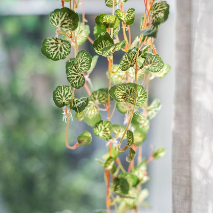 Artificial Begonia Leaf Hanging Vine – Handmade Faux Greenery (27.6" Long)
