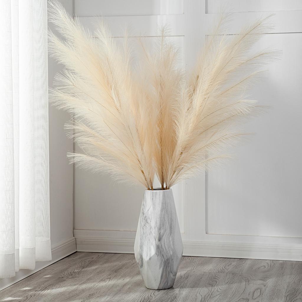 XL Faux Pampas Grass 120cm – Boho Decor for Weddings & Homes | No-Shed, Fluffy, Long Stems