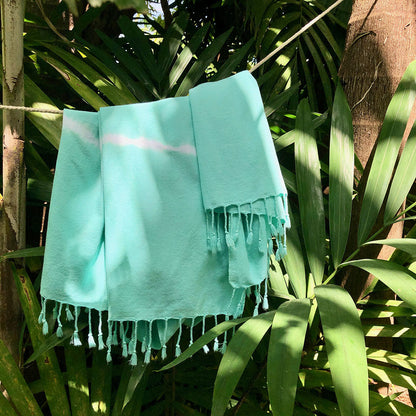 Mint Tie Dye Turkish Beach Towel - Lightweight, Absorbent & Quick-Drying for Bath, Beach, and Travel