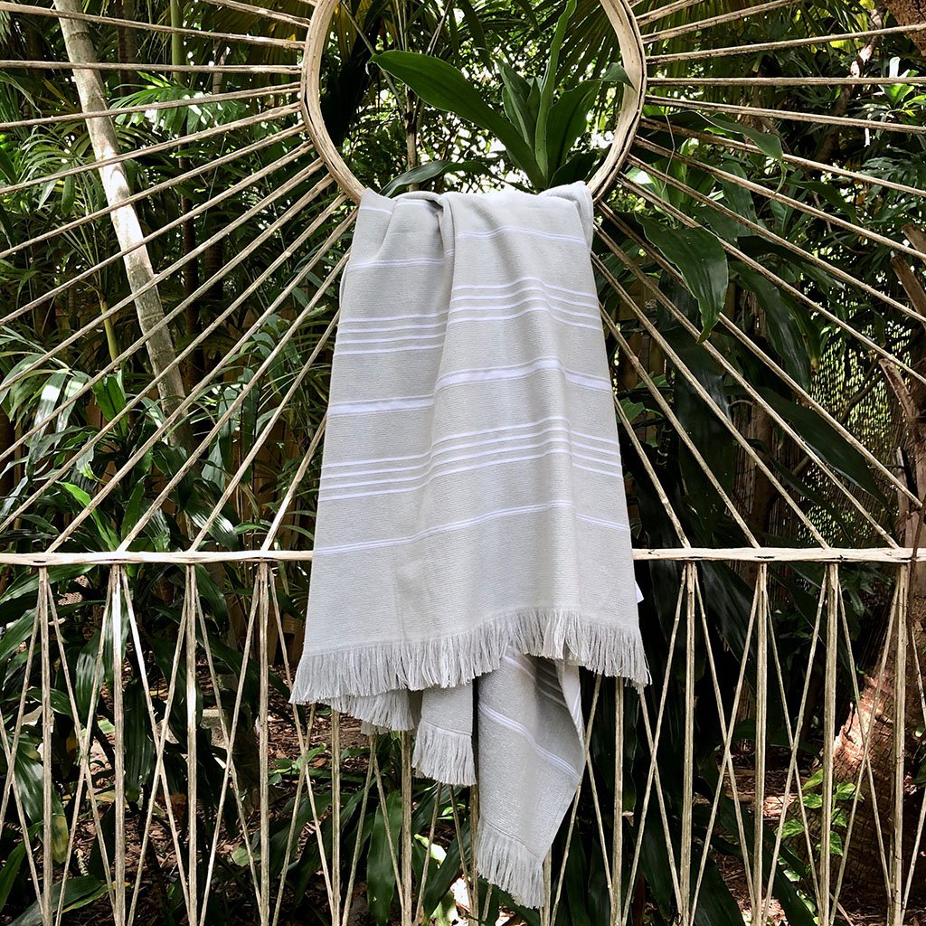 Classic Terry Turkish Towel - Dual-Sided, 100% Turkish Cotton, Quick-Dry & Lightweight for Bath, Beach, and Travel