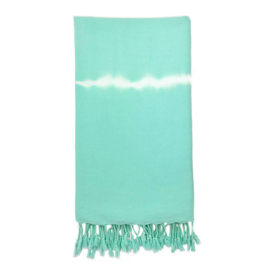 Mint Tie Dye Turkish Beach Towel - Lightweight, Absorbent & Quick-Drying for Bath, Beach, and Travel