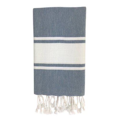 Essential Stripe Turkish Hand Towel - 100% Turkish Cotton, Highly Absorbent, Quick Drying with Hand-Knotted Fringe