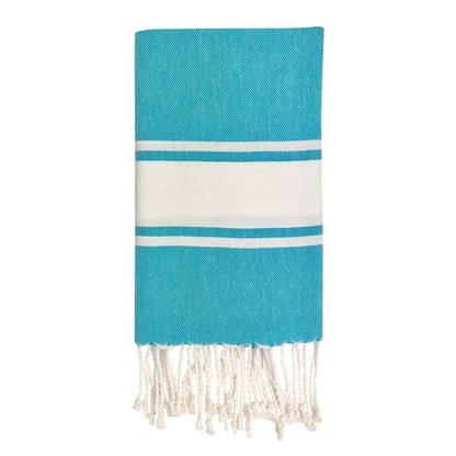 Essential Stripe Turkish Hand Towel - 100% Turkish Cotton, Highly Absorbent, Quick Drying with Hand-Knotted Fringe